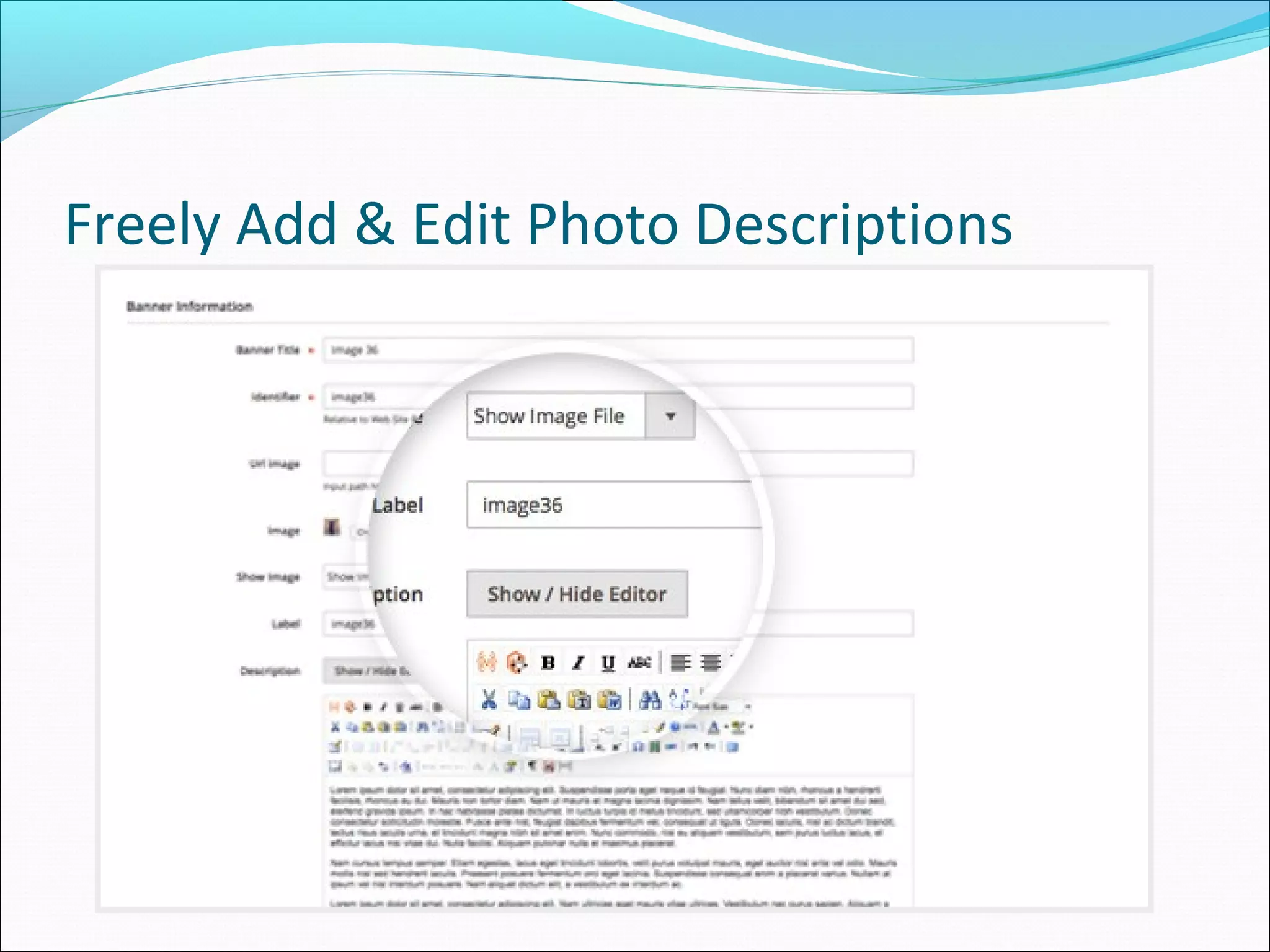Freely Add & Edit Photo Descriptions