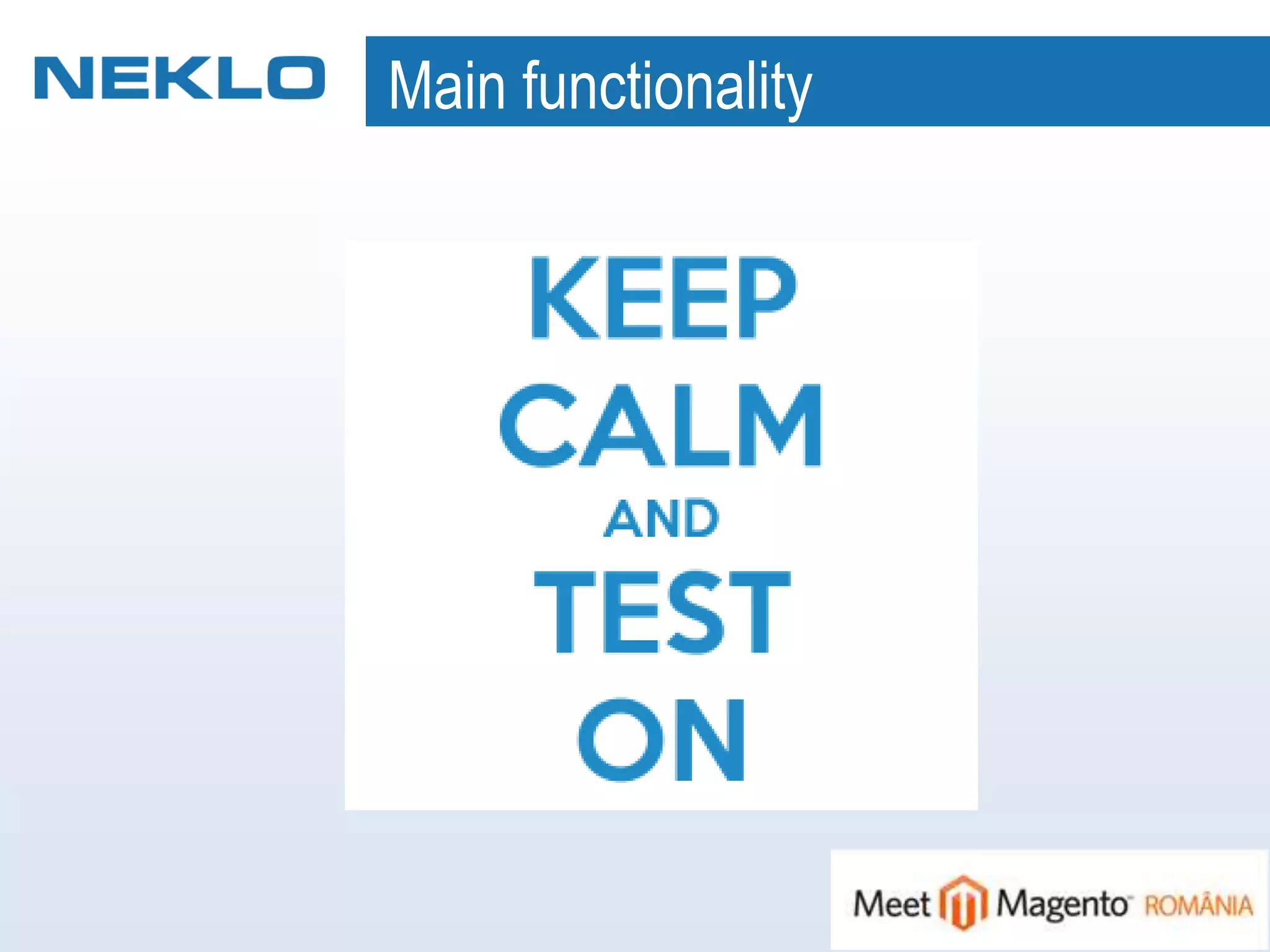 Main functionality
 