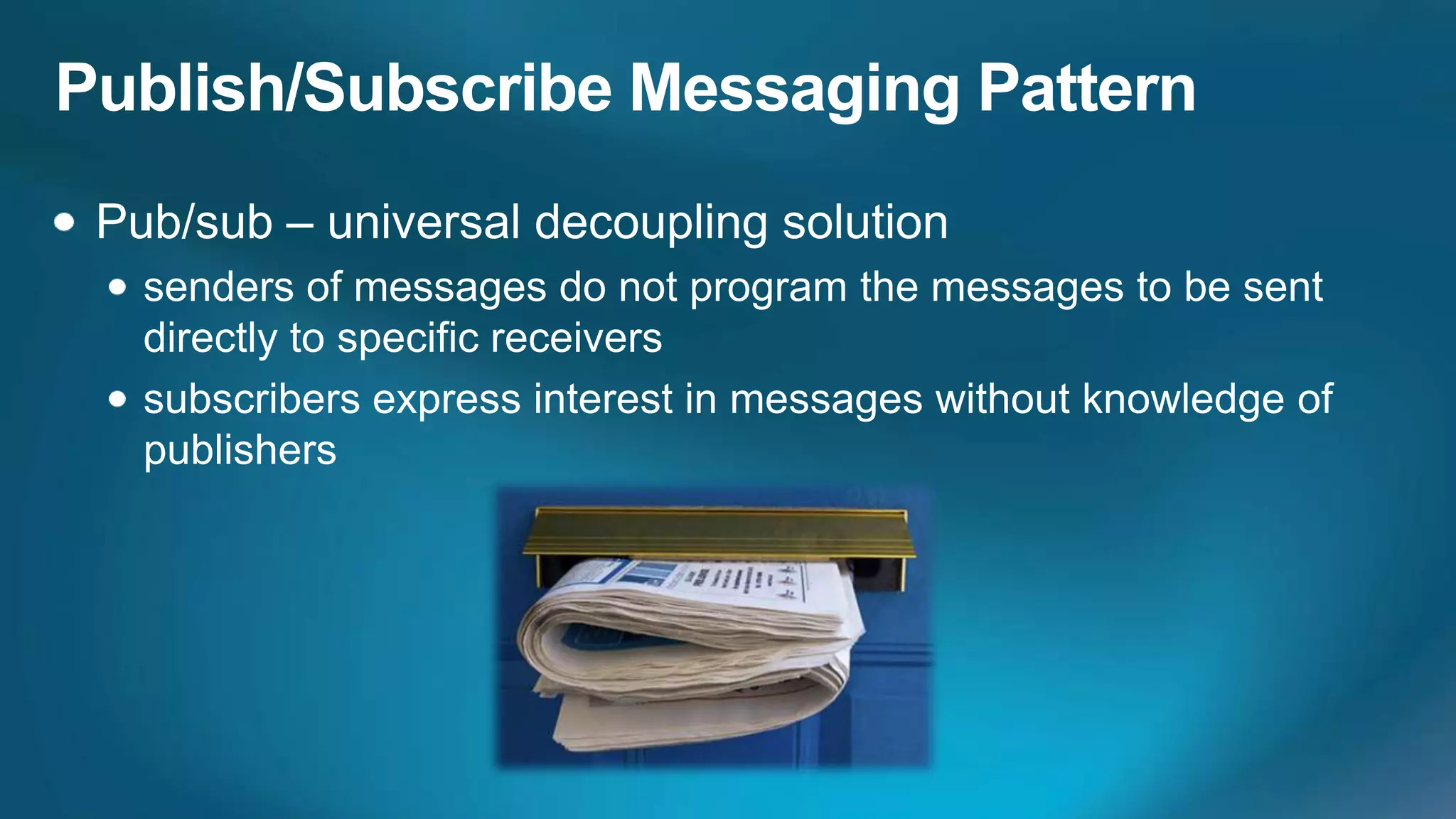 Publish/Subscribe Messaging Pattern
 