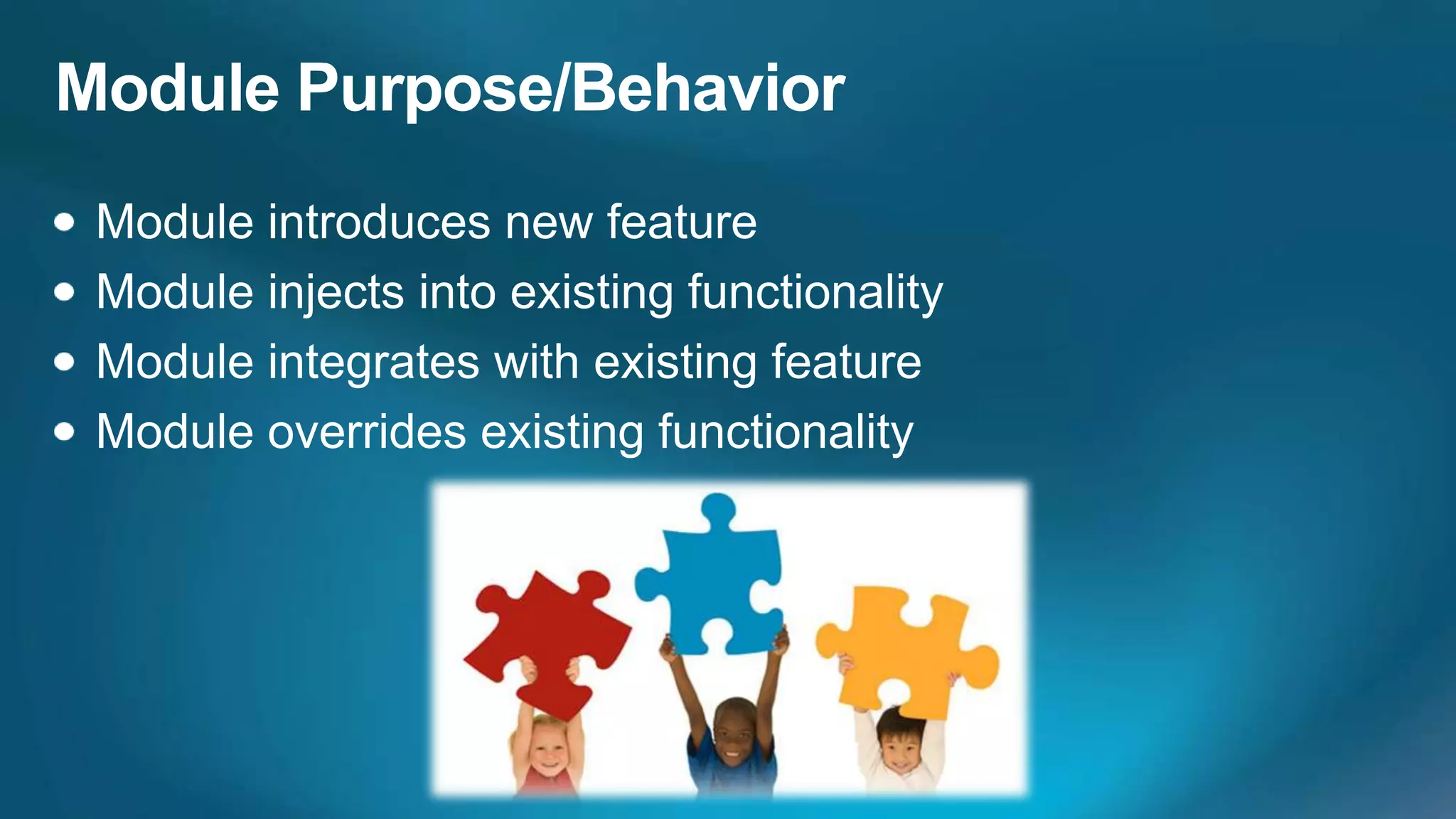 Module Purpose/Behavior
 
