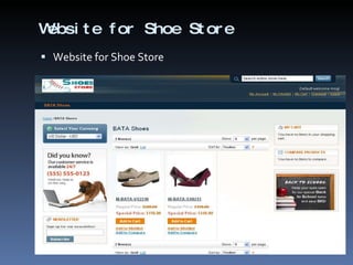 Website for Shoe Store Website for Shoe Store 
