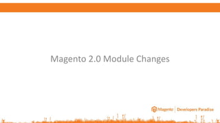 Magento 2.0 Module Changes
 