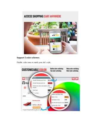 Support 5 color schemes
Flexible color tones to match your site’s style
 
