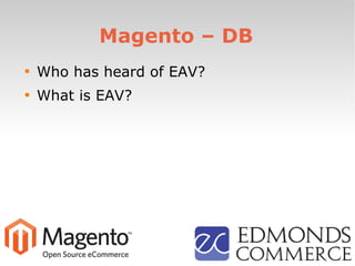 Magento – DB

Who has heard of EAV?

What is EAV?
 