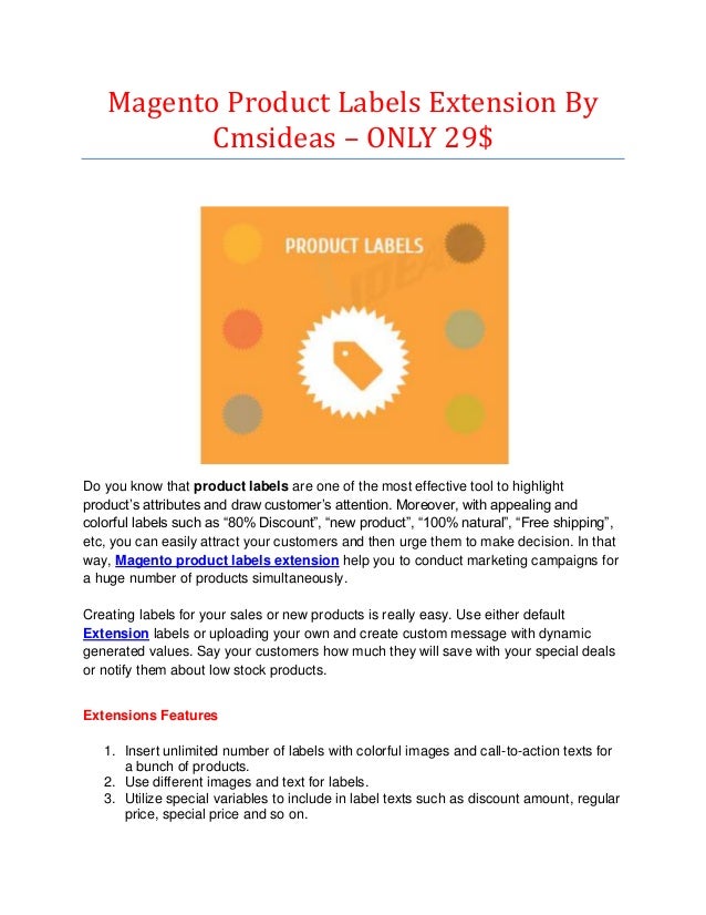 Magento Product Labels Extension By Cmsideas Only 29