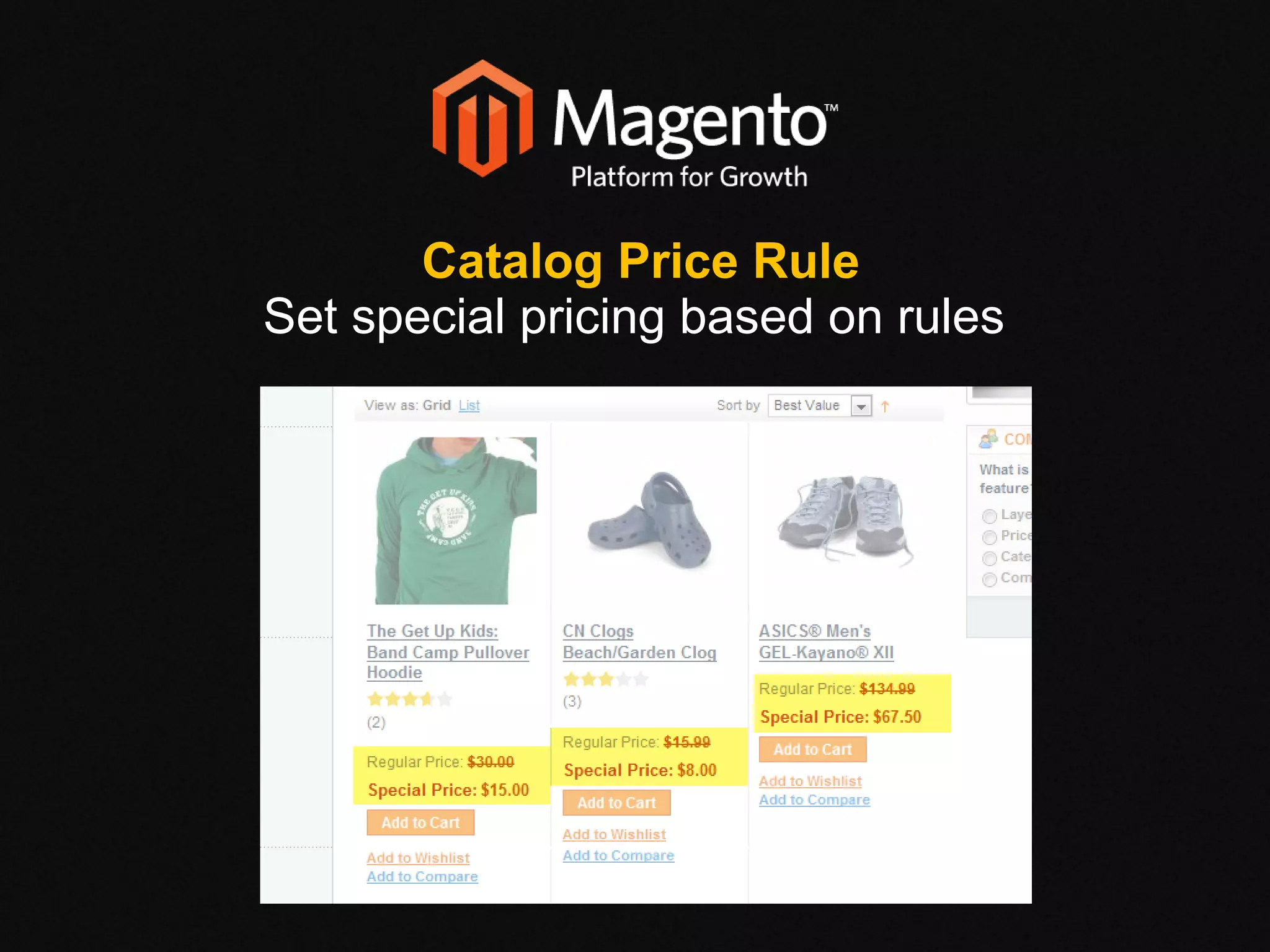 Catalog Price Rule Set special pricing based on rules  