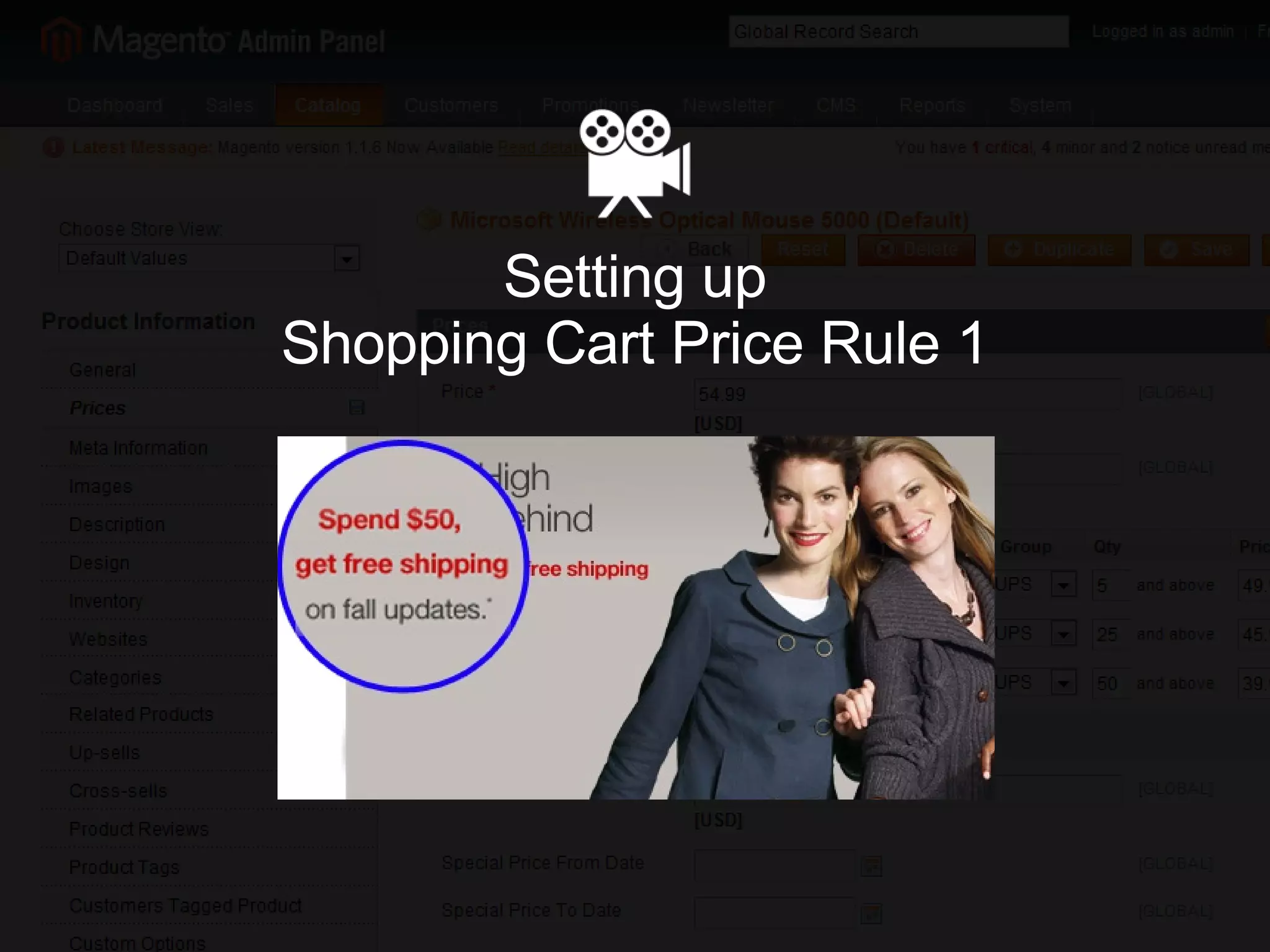 Setting up Shopping Cart Price Rule 1 