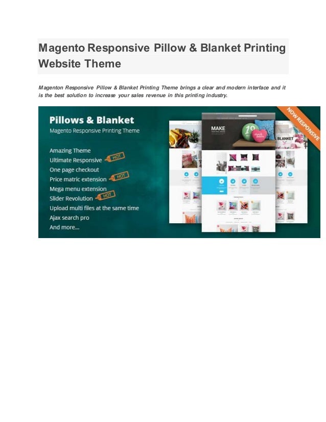magento responsive pillow blanket