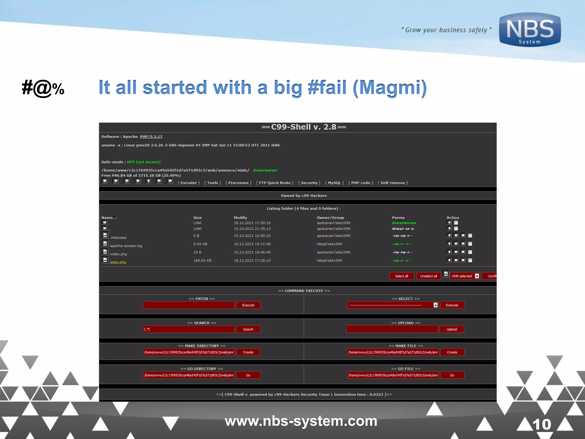 10www.nbs-system.com 10www.nbs-system.com It all started with a big #fail (Magmi)#@% 