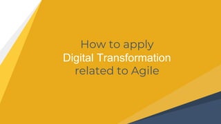 How to apply
Digital Transformation
related to Agile
 