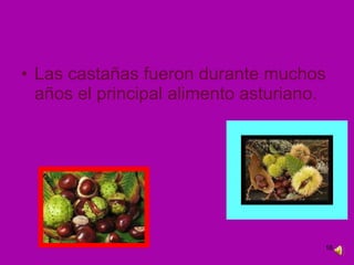 Las castañas fueron durante muchos años el principal alimento asturiano. 