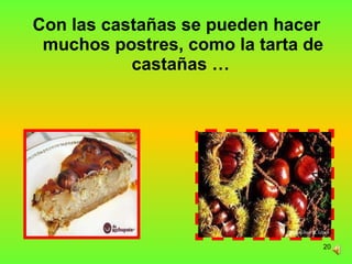 Con las castañas se pueden hacer muchos postres, como la tarta de castañas …  
