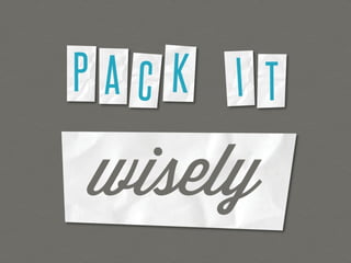 Your Presentation as a Backpack