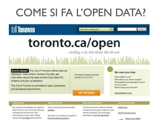 COME SI FA L’OPEN DATA?
 