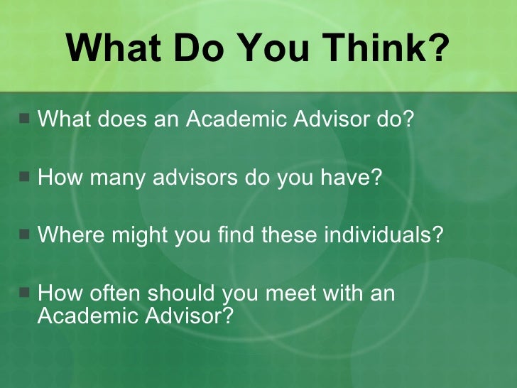 Academic Advising 101