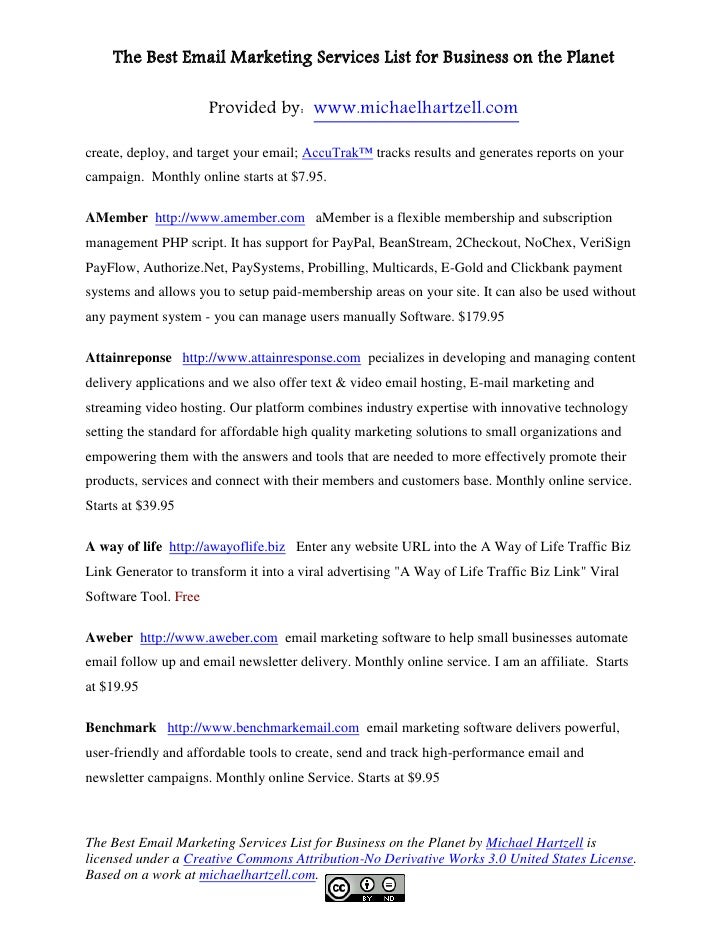 Best Email Marketing Services List On The Planet