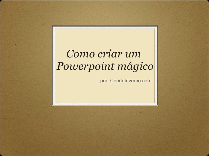 Como montar slides para apresentacao