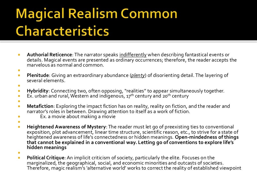 Magical realism definition and characteristics