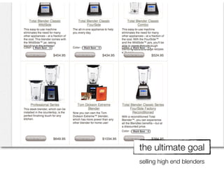 the ultimate goal
selling high end blenders
 