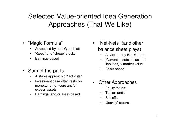 The Magic Formula Approach A Case Study The Magic Formula Approach A Case Study