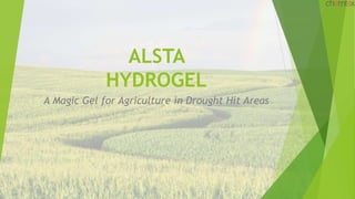 ALSTA
HYDROGEL
A Magic Gel for Agriculture in Drought Hit Areas
 