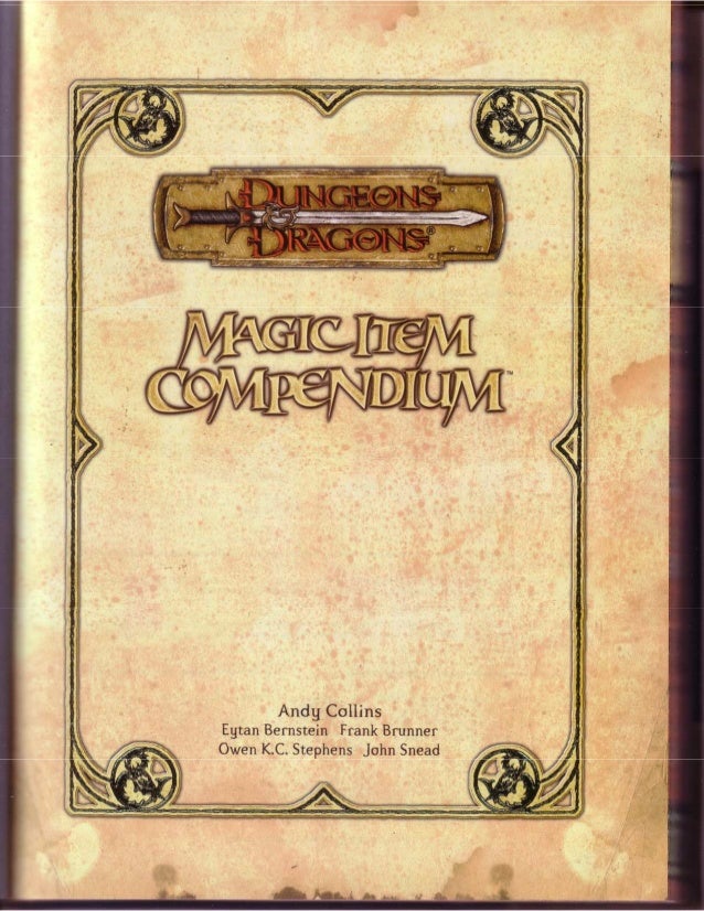 D d magic item compendium 3 5