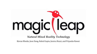 Natural Mixed Reality Technology
Kieran Blanks, Jean Dang, Rahul Gupta, Jessica Nozzi, and Priyanka Rawat
 