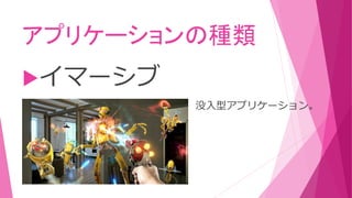 アプリケーションの種類
イマーシブ
没入型アプリケーション。
 