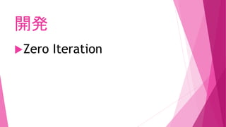 開発
Zero Iteration
 