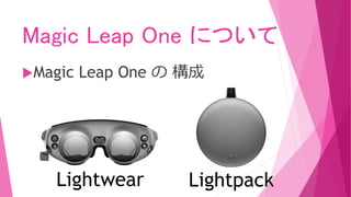 Magic Leap One について
Magic Leap One の 構成
Lightwear Lightpack
 