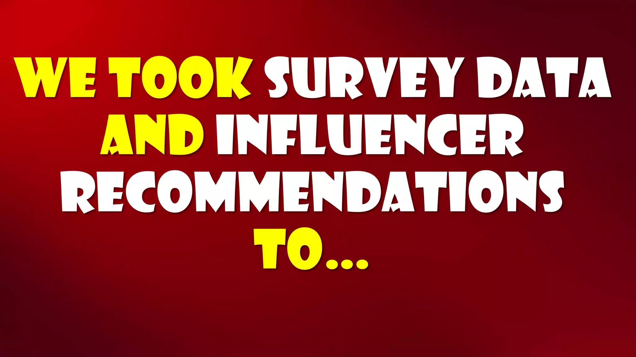 We took survey data and influencer recommendations to…  