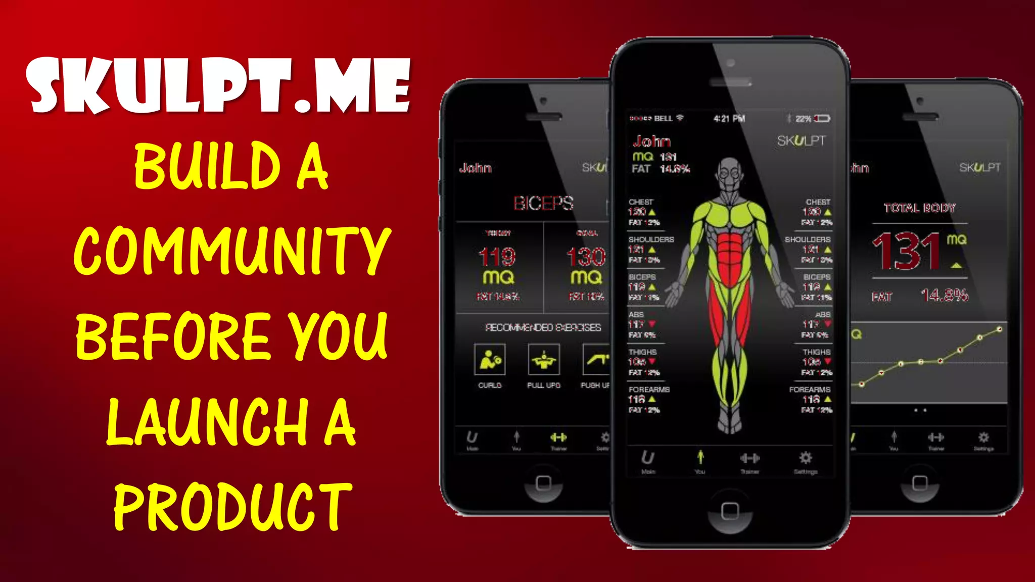 SKULPT.ME 
BUILD A COMMUNITY BEFORE YOU LAUNCH A PRODUCT  