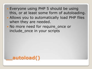 PHP 5 Magic Methods | PPTX