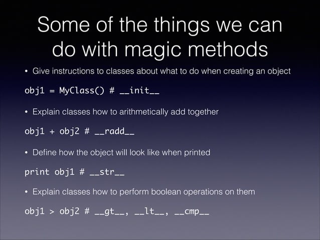 Python Magic Methods: a practical example | PPT