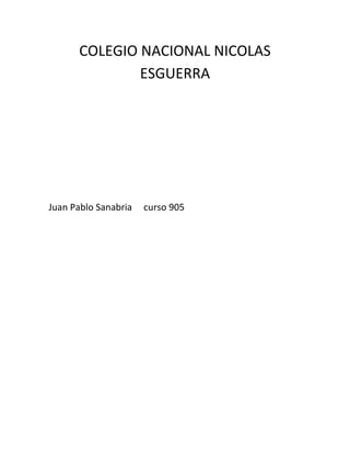 COLEGIO NACIONAL NICOLAS
ESGUERRA

Juan Pablo Sanabria

curso 905

 