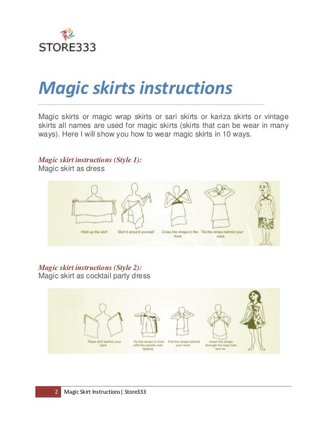 Magic skirts instructions