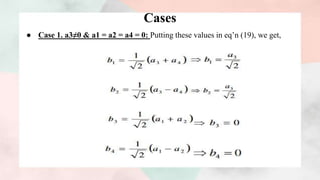 Cases
● Case 1. a3≠0 & a1 = a2 = a4 = 0: Putting these values in eq’n (19), we get,
 
