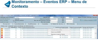 Monitoramento – Eventos ERP – Menu de
Contexto
 