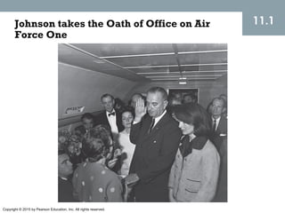 Copyright © 2015 by Pearson Education, Inc. All rights reserved.
Johnson takes the Oath of Office on Air
Force One
11.1
 