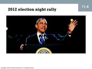Copyright © 2015 by Pearson Education, Inc. All rights reserved.
11.4
2012 election night rally
 