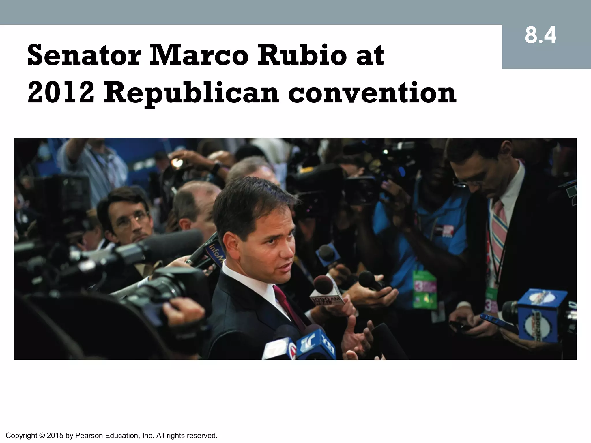 Copyright © 2015 by Pearson Education, Inc. All rights reserved.
Senator Marco Rubio at
2012 Republican convention
8.4
 
