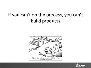 If you can't do the process, you can't
            build products
 