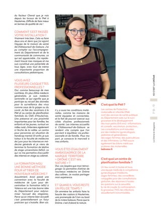 La
Drôme
le
Magazine
P
18
-
19
ICI
C’EST
LA
DRÔME
C’est quoi la PMI ?
Les centres de Protection
maternelle et infantile (P...