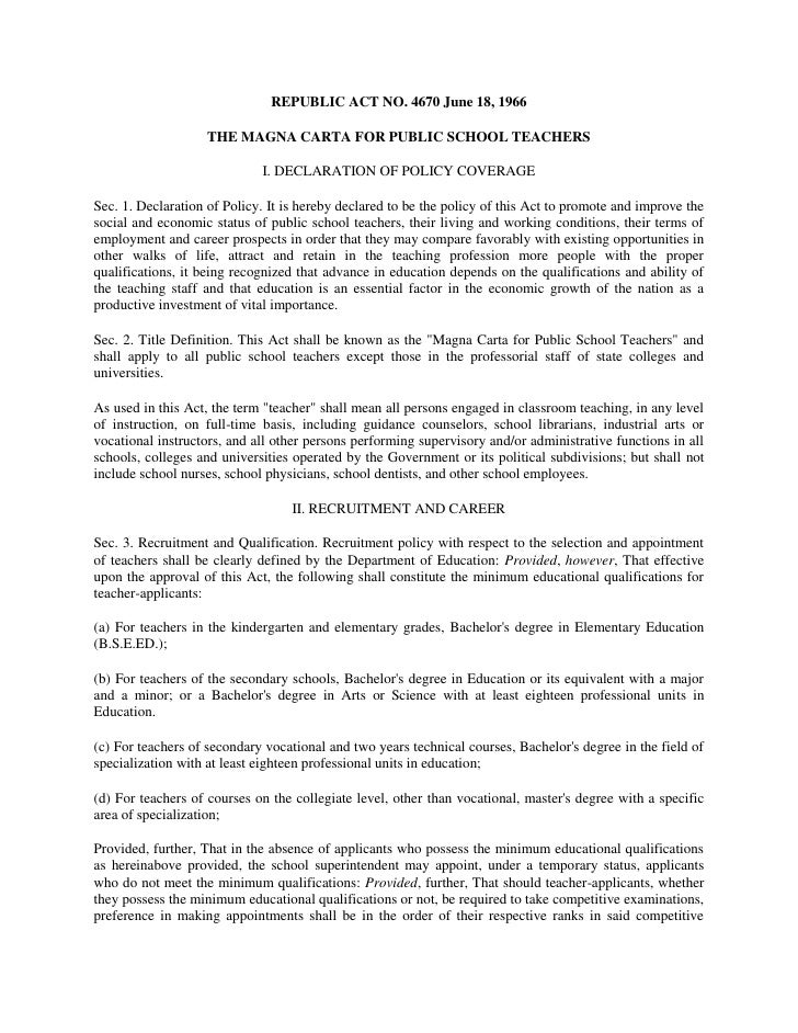 Magna carta for teachers salient features image