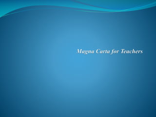 Magna carta for teachers