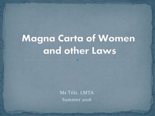 Ms Tilit, LMTA
Summer 2016
 