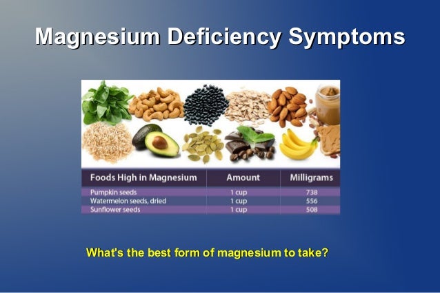 Magnesium Deficiency Symptoms