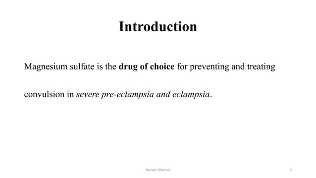 Magnesium sulfate during pregnancy | PPTX