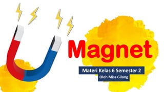 Magnet
Oleh Miss Gilang
Materi Kelas 6 Semester 2
 