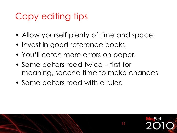 Copy editing books